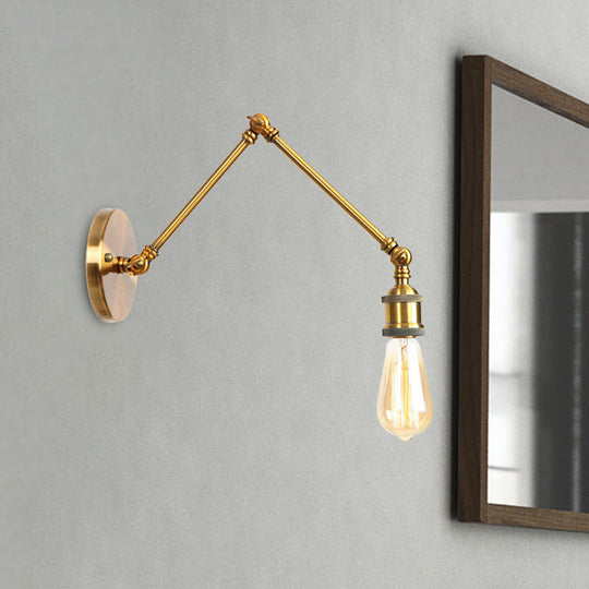 Swing Arm Industrial Sconce Light - Bathroom Metal Wall Lighting Fixture