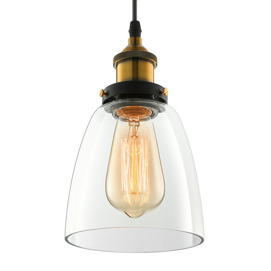 Industrial Cone Pendant Light In Bronze With Grey/Brown/Clear Glass - 1 5.5/7 Wide Clear / 5.5