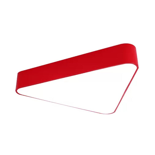 Modern Triangle Led Ceiling Light - Slim Flush Mount Design Red / Warm 18