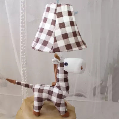 Modern Animal Table Lamp - Fabric Shade One Light Lovely Bedroom Desk Brown