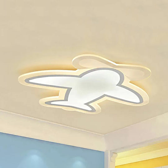 Modern White Propeller Plane Acrylic LED Ceiling Lamp for Nursing Room - Ceiling Mount Light