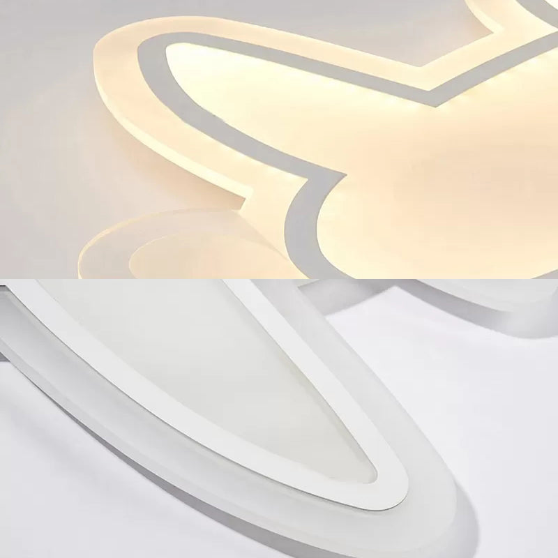 Modern White Propeller Plane Acrylic LED Ceiling Lamp for Nursing Room - Ceiling Mount Light