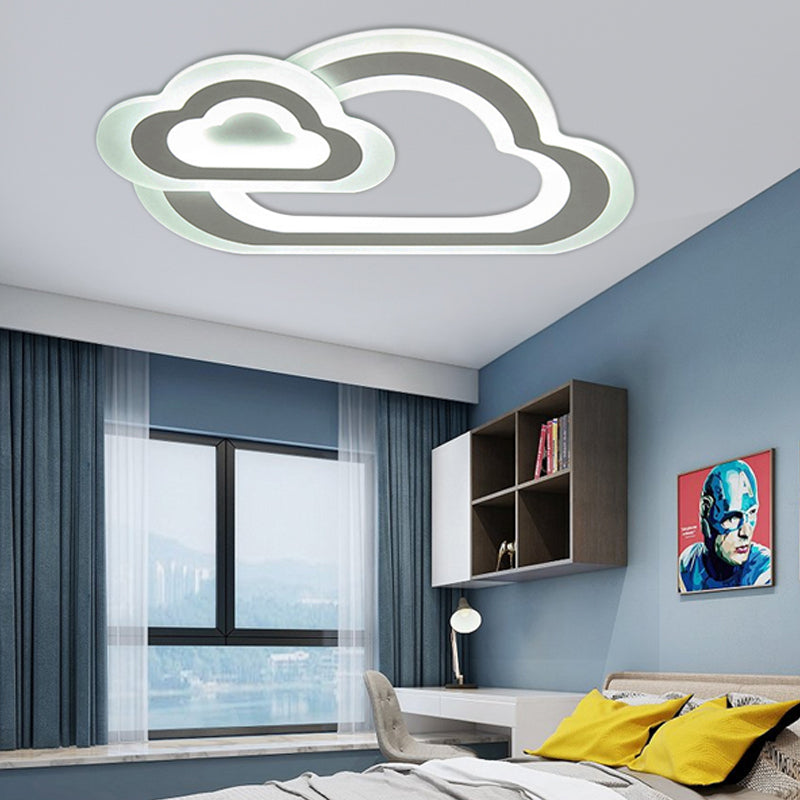 Contemporary Led Flush Ceiling Light: Slim Panel Lamp For Living Room In White Acrylic