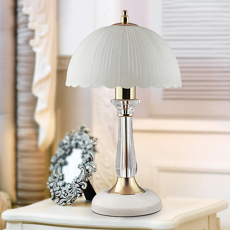 Hemisphere White Glass Task Lamp For Contemporary Living Room Reading - 1 Bulb Lighting