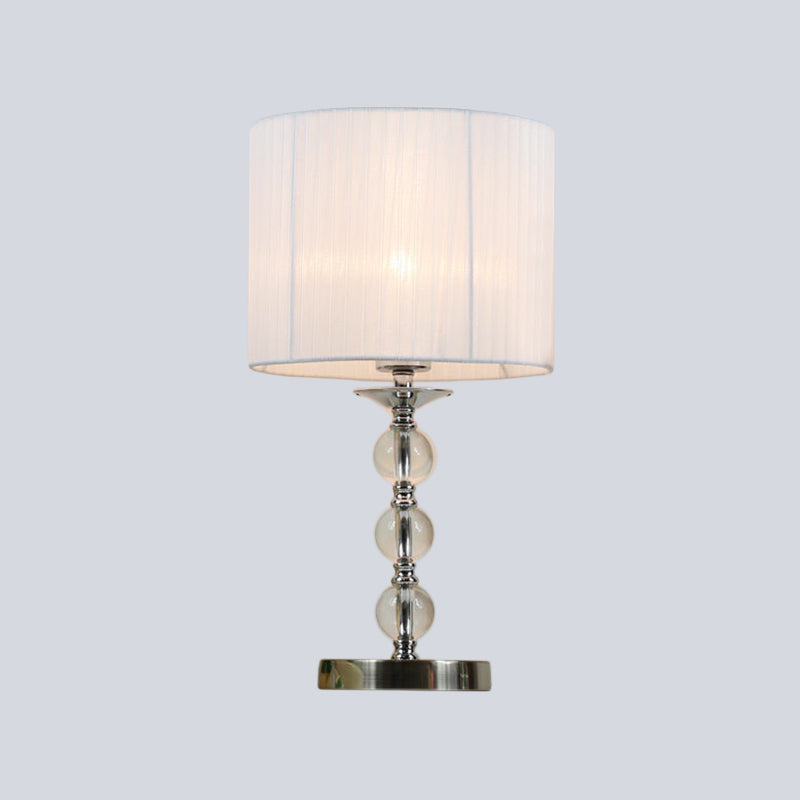 Modernist Hand-Cut Crystal White Sphere Task Light Nightstand Lamp