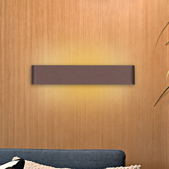 Minimalist Metal Led Rectangle Wall Light In Black/Silver Warm/White Lighting - 6/10 Dia. Living