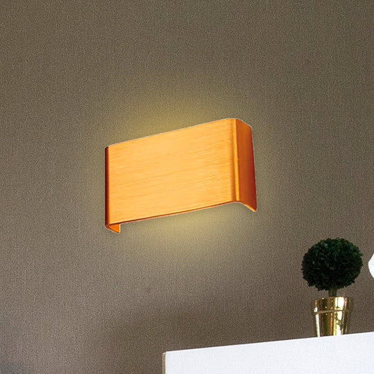 Minimalist Metal Led Rectangle Wall Light In Black/Silver Warm/White Lighting - 6/10 Dia. Living