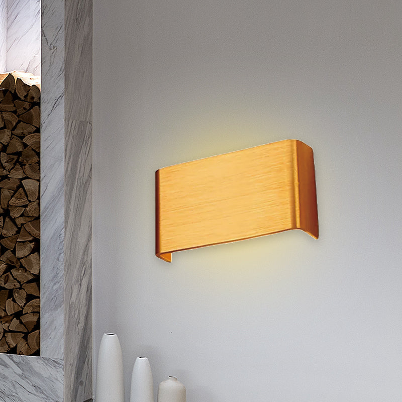 Minimalist Metal Led Rectangle Wall Light In Black/Silver Warm/White Lighting - 6/10 Dia. Living