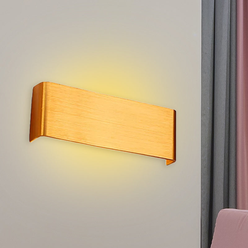 Minimalist Metal Led Rectangle Wall Light In Black/Silver Warm/White Lighting - 6/10 Dia. Living