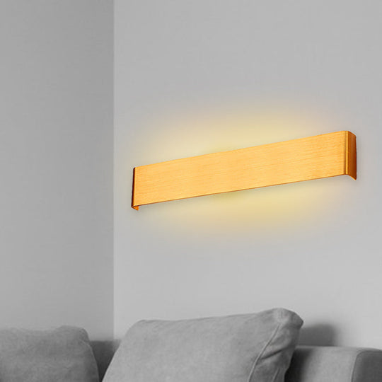 Minimalist Metal Led Rectangle Wall Light In Black/Silver Warm/White Lighting - 6/10 Dia. Living