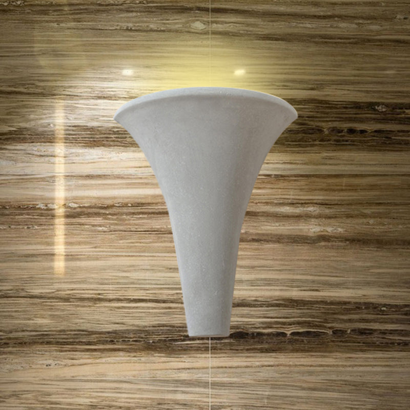 Modern Style Grey Cement Bowl/Cylinder Shade Wall Light - 1-Light Bathroom Fixture