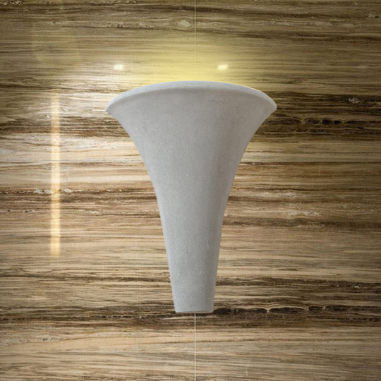 Modern Style Grey Cement Bowl/Cylinder Shade Wall Light - 1-Light Bathroom Fixture