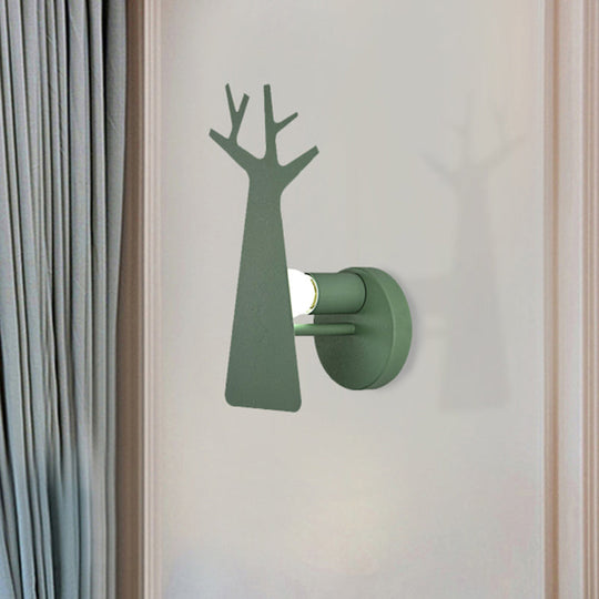 Tree Wall Mount Light - Nordic Macaron Style Green/Grey/White Bedroom Lighting