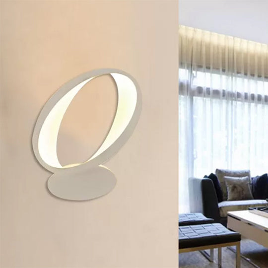 Modern Oval Acrylic Wall Light For Dining Room - White/Warm Sconce White /