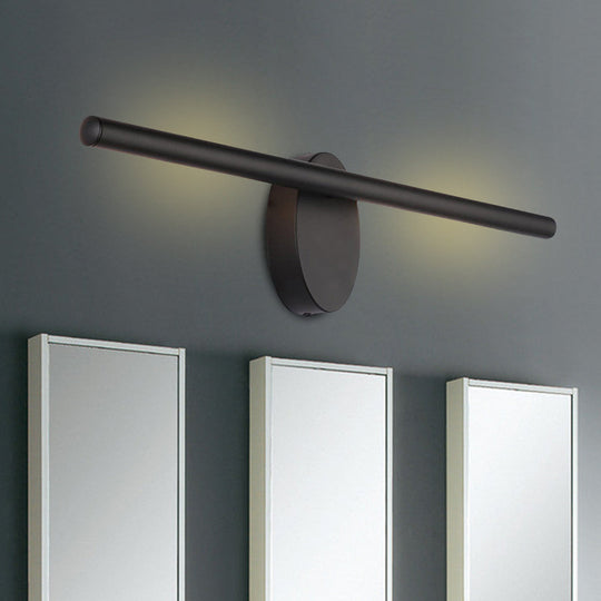 Modern Led Wall Sconce In Black With Acrylic Shade For Bathroom Lighting - 21.5/28/36 Wide