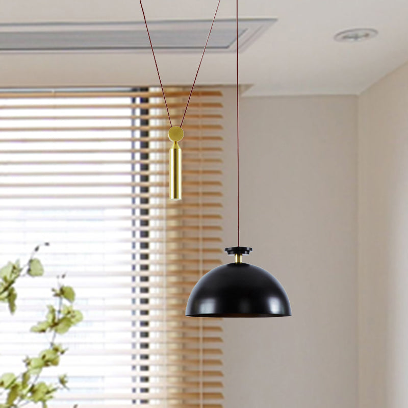 Pulley Pendant Lamp With Adjustable Height Modern Single Light Hanging Fixture For Kitchen Hallway