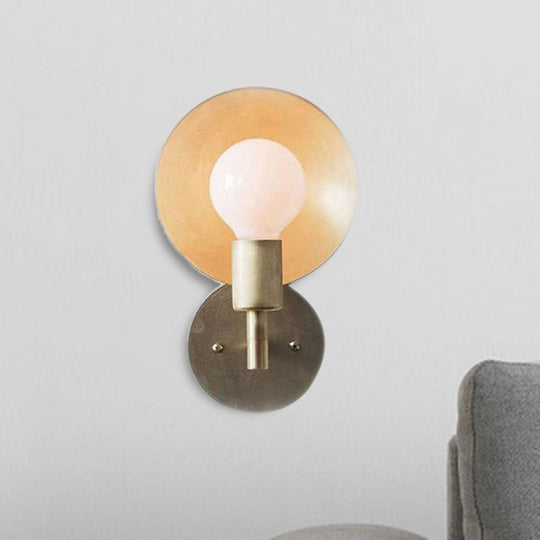 Contemporary Brass Saucer Wall Light - Ideal For Bookstore Market