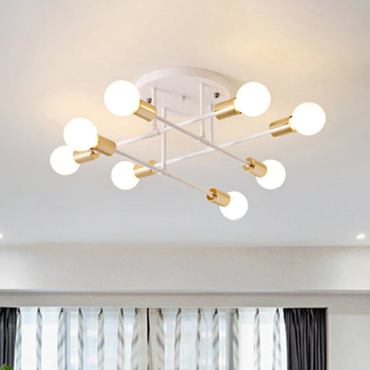 Modern Stacked Linear Ceiling Light: Energy Saving Semi Flushmount for Hotels