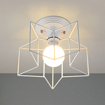 Contemporary White Wire Frame Ceiling Mount Light - Perfect for Living Rooms