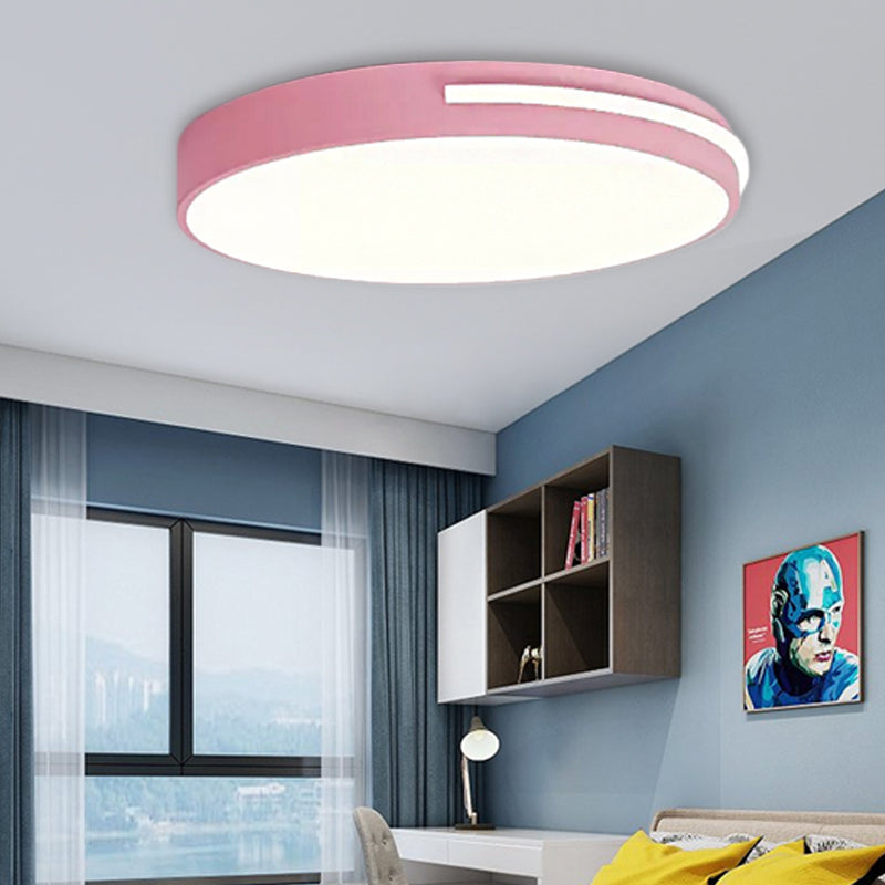 Kid Bedroom Nordic Acrylic Flush Mount Ceiling Lamp - Slim Round and Stylish