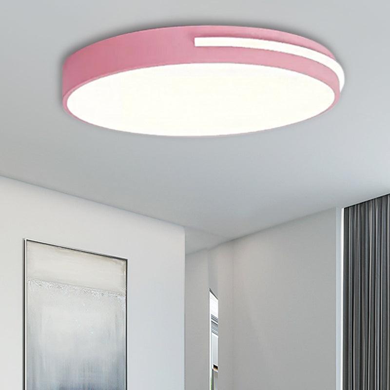 Kid Bedroom Nordic Acrylic Flush Mount Ceiling Lamp - Slim Round and Stylish