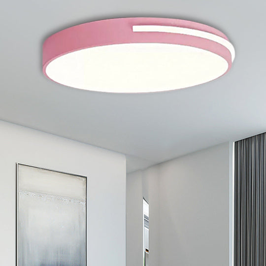 Kid Bedroom Nordic Acrylic Flush Mount Ceiling Lamp - Slim Round and Stylish