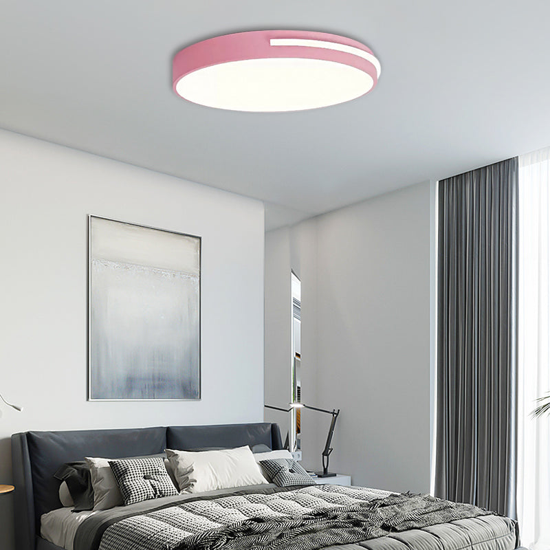 Kid Bedroom Nordic Acrylic Flush Mount Ceiling Lamp - Slim Round and Stylish