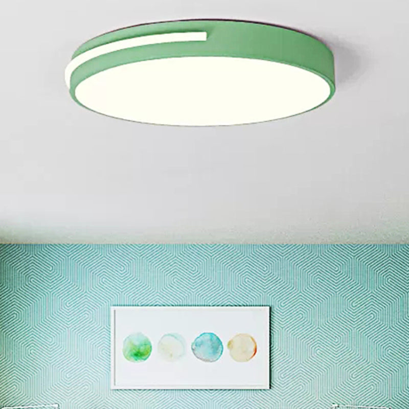 Kid Bedroom Nordic Acrylic Flush Mount Ceiling Lamp - Slim Round and Stylish