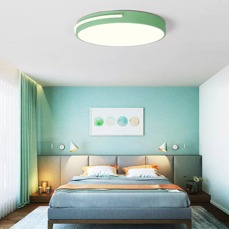 Kid Bedroom Nordic Acrylic Flush Mount Ceiling Lamp - Slim Round And Stylish