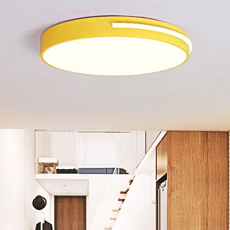 Kid Bedroom Nordic Acrylic Flush Mount Ceiling Lamp - Slim Round and Stylish