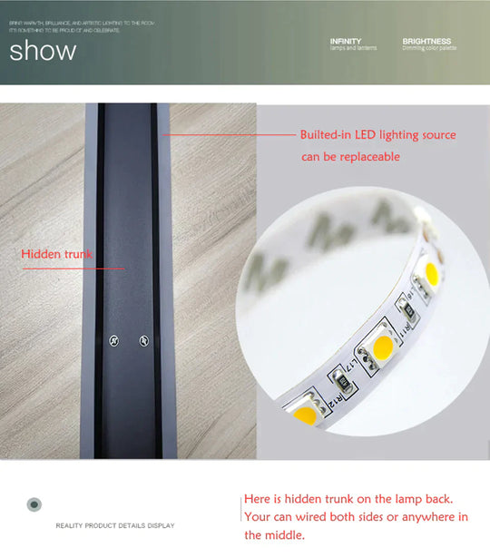 Modern Waterproof outdoor Long Strip LED wall lamp IP65 Aluminum Wall Light Garden porch Sconce Light  Sconce Luminaire