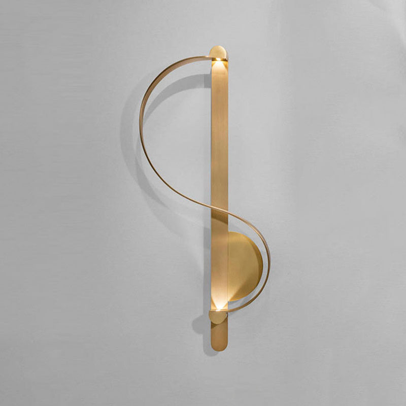 Modern Gold S-Shape Led Metal Wall Sconce For Corner Mounting