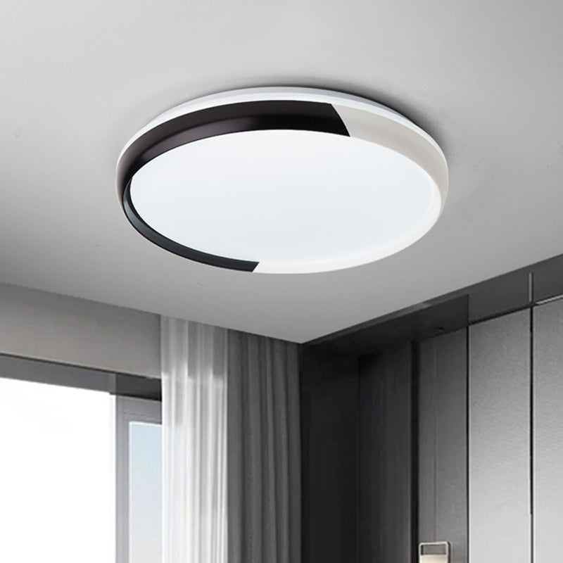 Black/Rose Gold Modernist LED Flush Mount Ceiling Lamp - Round Acrylic Flush Light Fixture for Bedroom