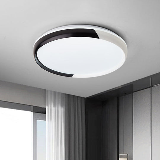 Black/Rose Gold Modernist LED Flush Mount Ceiling Lamp - Round Acrylic Flush Light Fixture for Bedroom