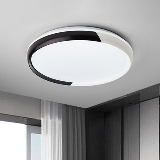 Black/Rose Gold Modernist LED Flush Mount Ceiling Lamp - Round Acrylic Flush Light Fixture for Bedroom