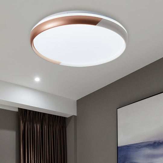 Black/Rose Gold Modernist LED Flush Mount Ceiling Lamp - Round Acrylic Flush Light Fixture for Bedroom