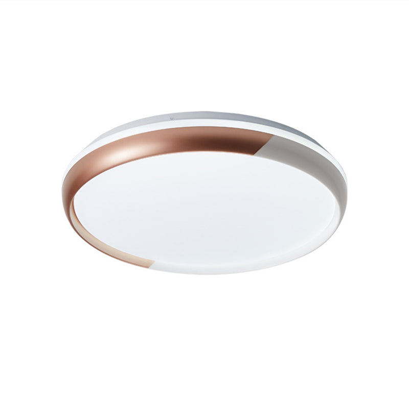 Black/Rose Gold Modernist LED Flush Mount Ceiling Lamp - Round Acrylic Flush Light Fixture for Bedroom