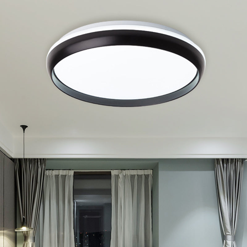 Minimalist LED Flushmount with Acrylic Shade - Black/Gold/Silver Flush Lighting for Living Room