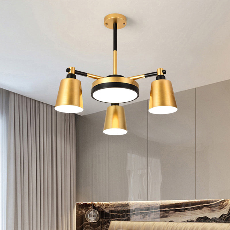 Modern Gold Chandelier - Barrel And Round Design With 3/5/6 Lights Ideal For Living Room Ceiling