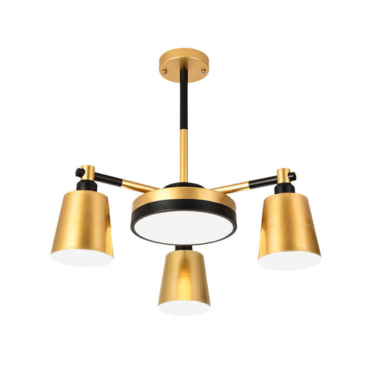 Modern Gold Chandelier - Barrel And Round Design With 3/5/6 Lights Ideal For Living Room Ceiling