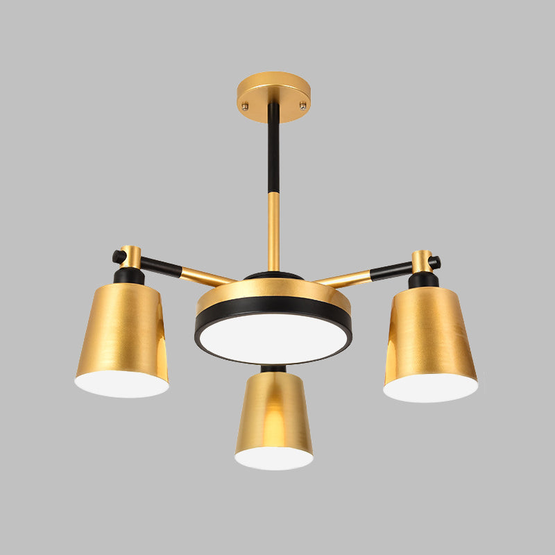 Modern Gold Chandelier - Barrel And Round Design With 3/5/6 Lights Ideal For Living Room Ceiling