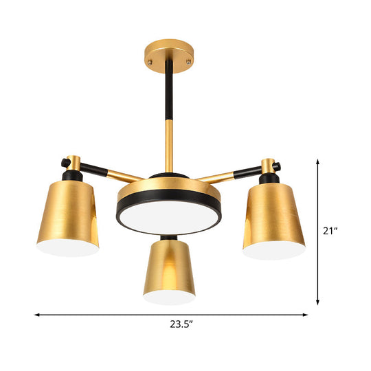 Modern Gold Chandelier - Barrel And Round Design With 3/5/6 Lights Ideal For Living Room Ceiling