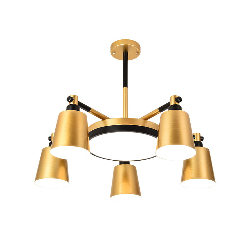 Modern Gold Chandelier - Barrel And Round Design With 3/5/6 Lights Ideal For Living Room Ceiling