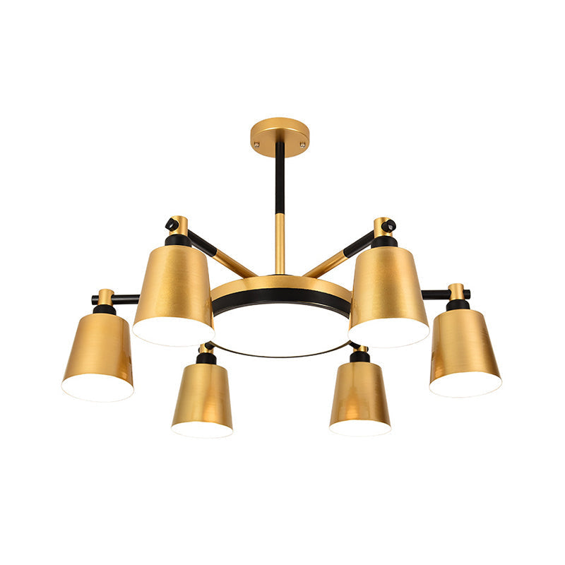 Modern Gold Chandelier - Barrel And Round Design With 3/5/6 Lights Ideal For Living Room Ceiling