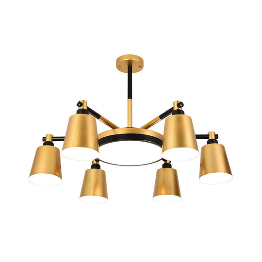 Modern Gold Chandelier - Barrel And Round Design With 3/5/6 Lights Ideal For Living Room Ceiling