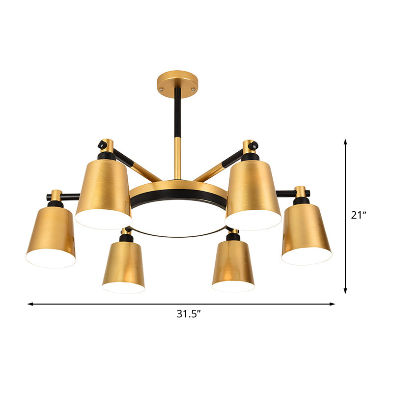 Modern Gold Chandelier - Barrel And Round Design With 3/5/6 Lights Ideal For Living Room Ceiling