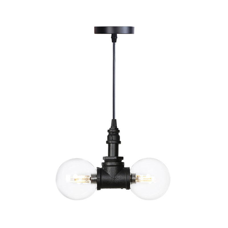 Rolande - Industrial Black Clear Glass LED Suspension Light