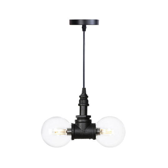 Rolande - Industrial Black Clear Glass Led Suspension Light