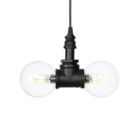 Rolande - Industrial Black Clear Glass LED Suspension Light