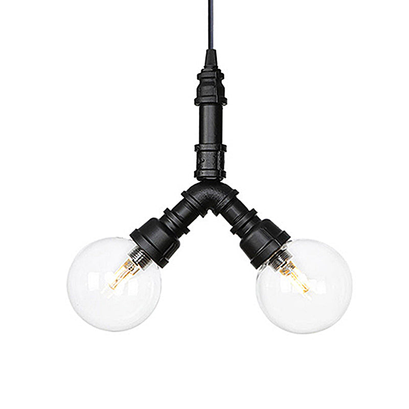 Rolande - Industrial Black Clear Glass LED Suspension Light